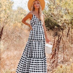 Vici Baker Cotton Gingham Maxi Dress